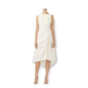 Christian Siriano Draped Crepe Dress Ivoly
